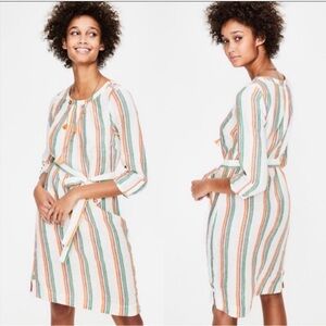 BODEN Striped Katie Linen Dress Size 4R